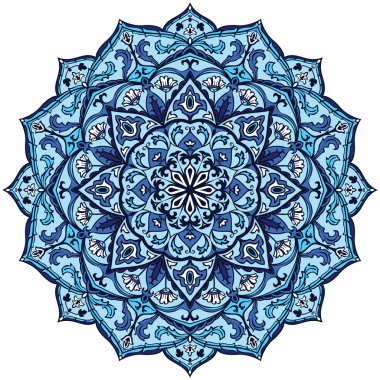 Vintage mavi mandala.