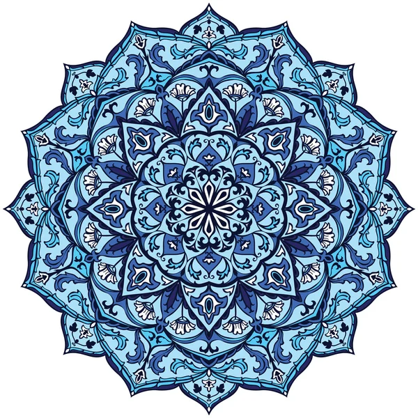 Vintage albastru mandala . — Vector de stoc