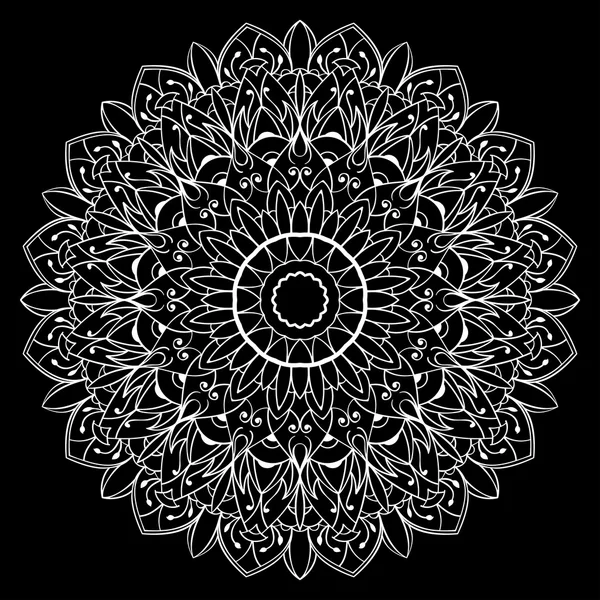 Mandala ornamental, branca . —  Vetores de Stock