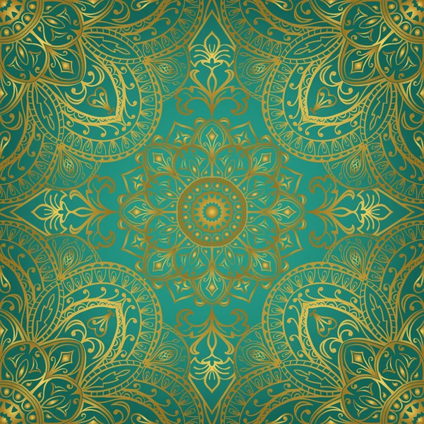 Rijke gouden ornament. — Stockvector