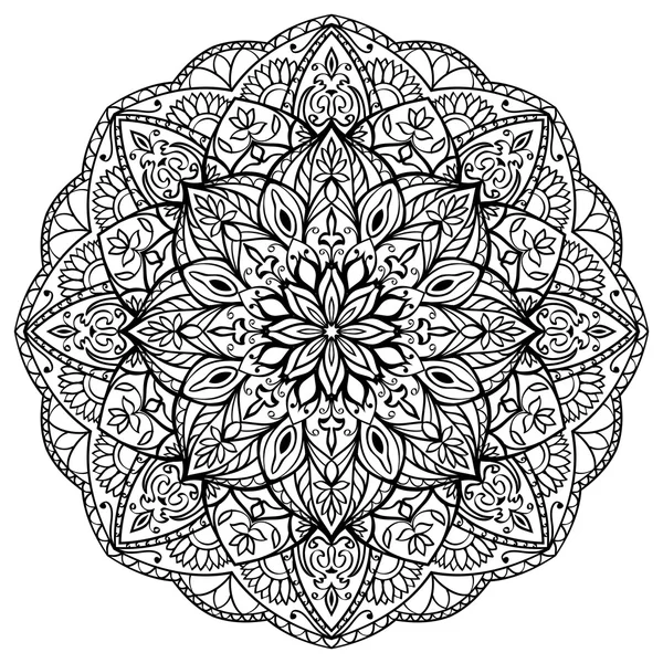 Fekete vektor mandala. — Stock Vector