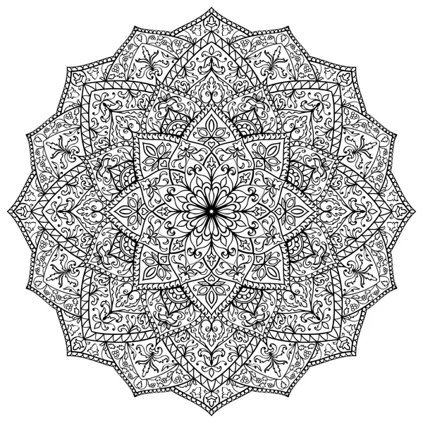 Mandala con elementos florales . — Archivo Imágenes Vectoriales