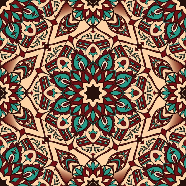 Patrón rojo africano y turquesa . — Vector de stock