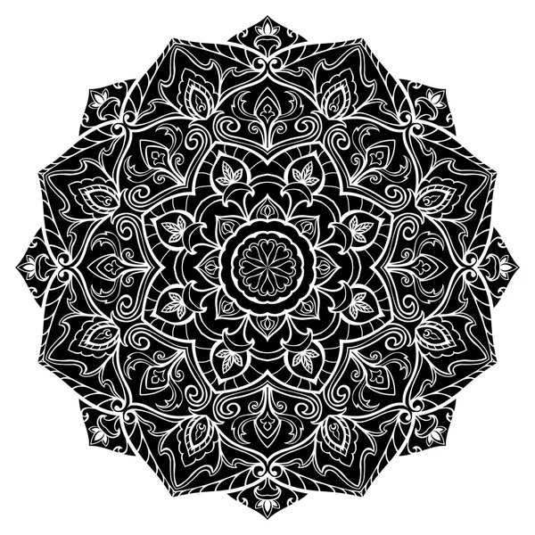 Silhouette de mandala noir . — Image vectorielle