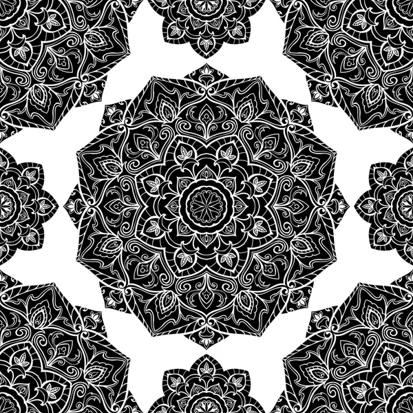 Zwart silhouet van mandala 's. — Stockvector