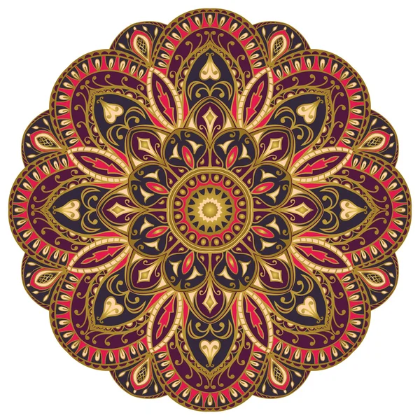 Díszes, lila, Kelet-mandala. — Stock Vector