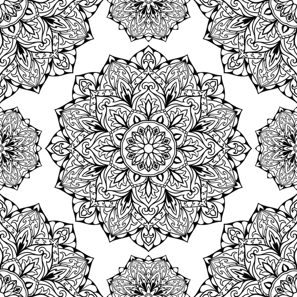 Ornamento oriental en blanco y negro . — Vector de stock