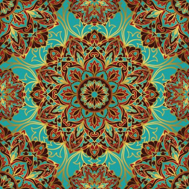 Vintage, zengin, etnik süsleme.