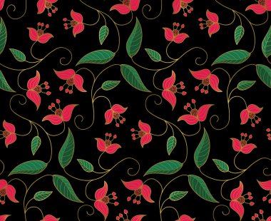 Stilize çiçek süsleme.