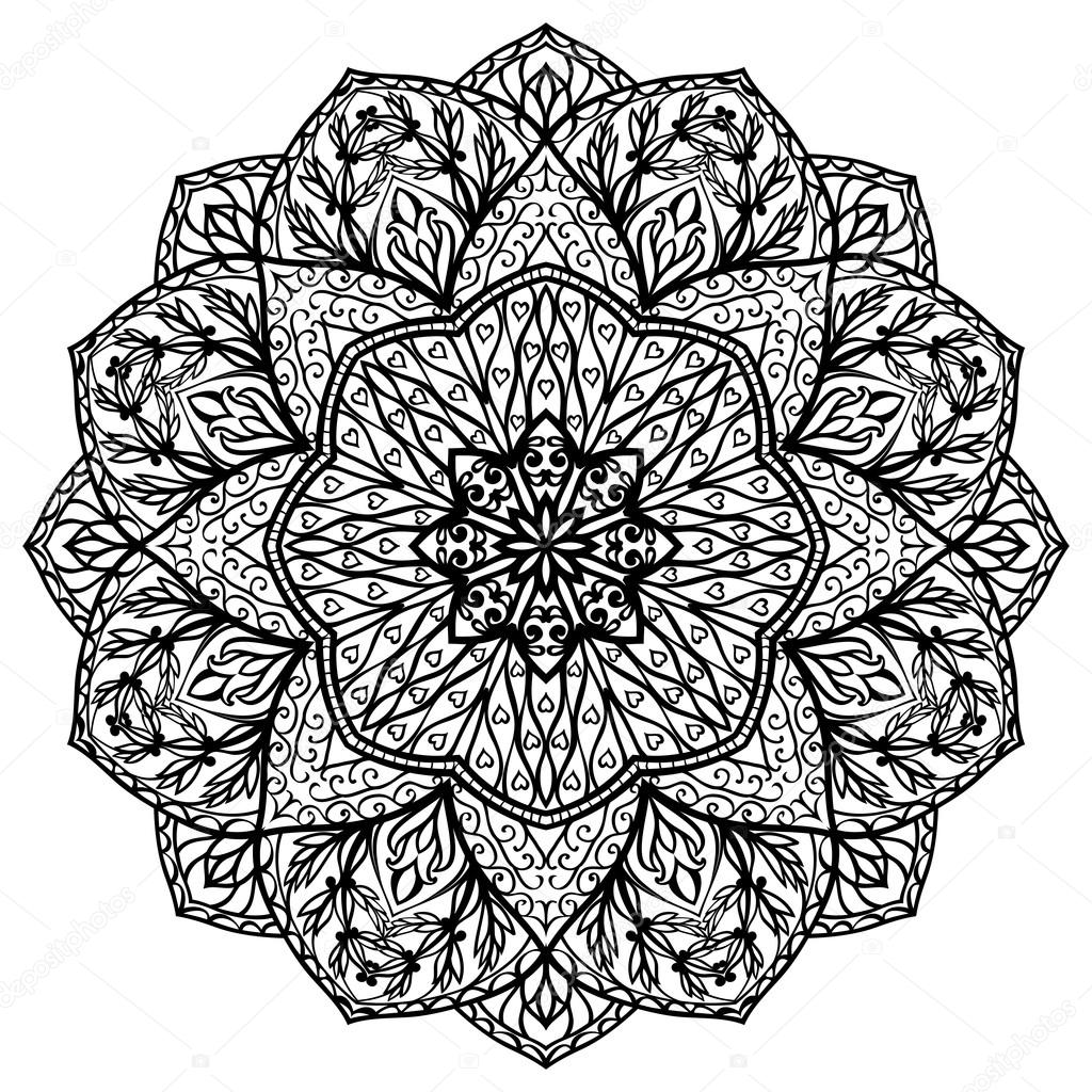 Floral filigree mandala.