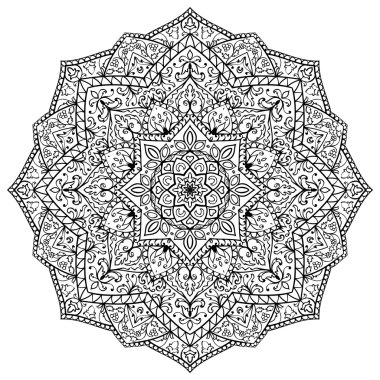 Vektör, süslü mandala.