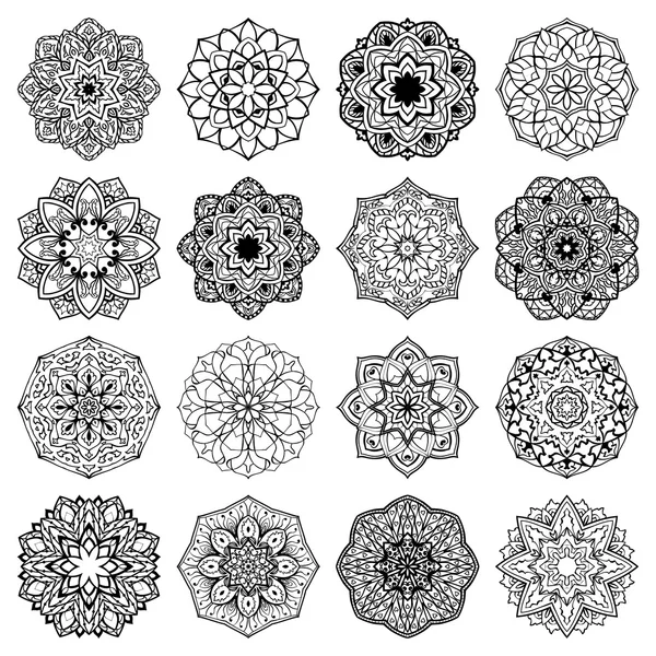 Uppsättning mandalas. — Stock vektor