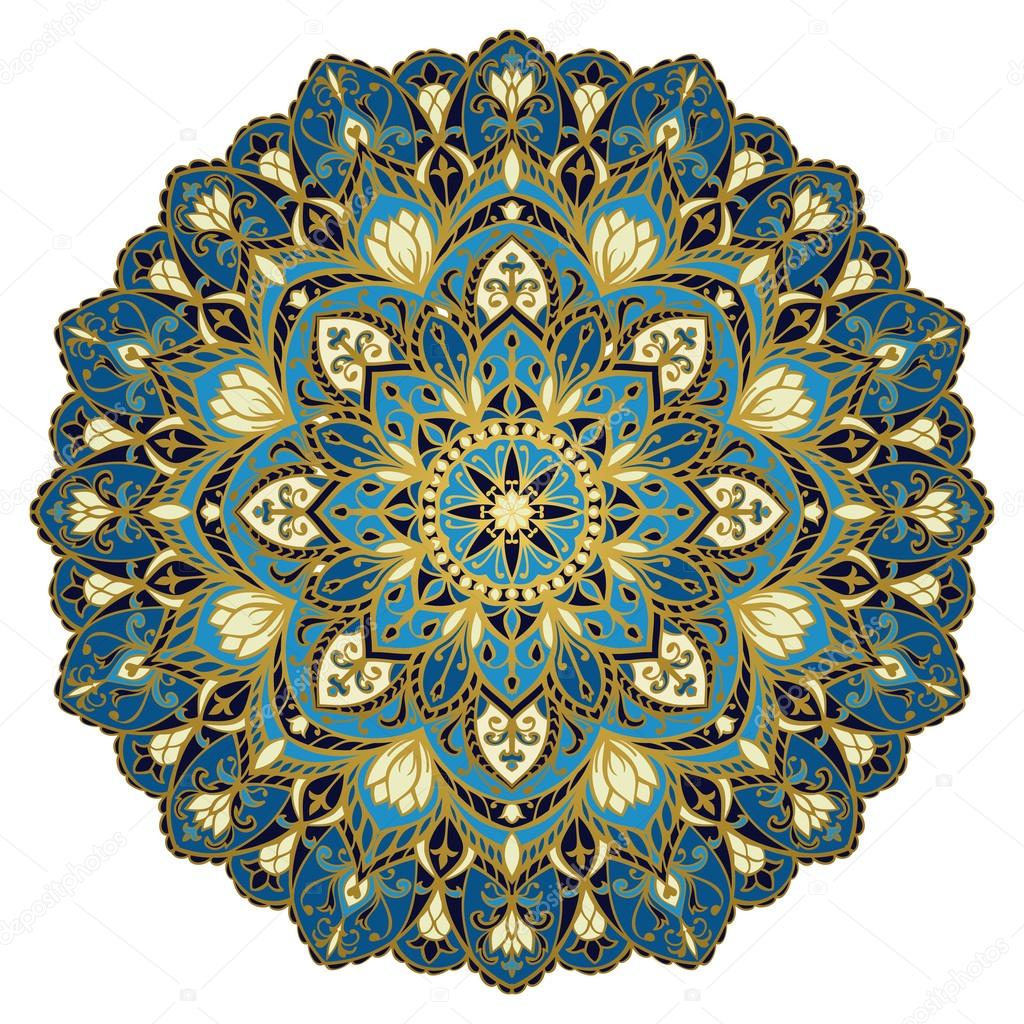 Mandala in blue tones.