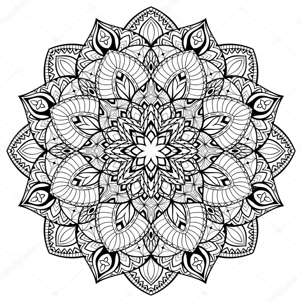 Mandala with thin lines.