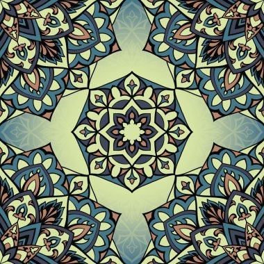 Doğu sarı-mavi zerafet süsleme.