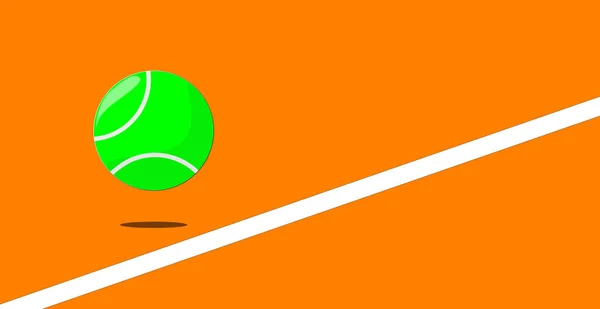 Illustrazione Della Palla Tennis Accanto Alla Linea Sul Campo Gioco — Foto Stock