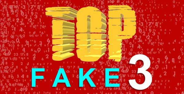 Illustrazione Top Fake Three Elencare Una Sequenza Eventi Speciali Informazioni — Foto Stock