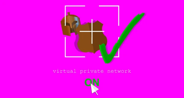 Ilustração Rede Privada Virtual Vpn Gráfico Digital Capacete Trojan Escudo — Fotografia de Stock
