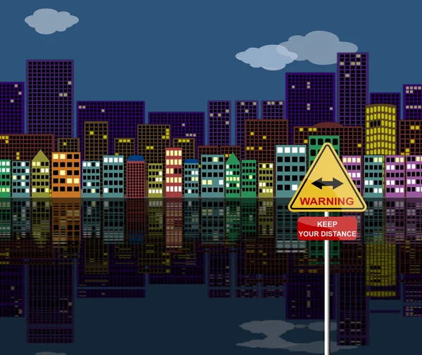 Prevenção Riscos Aviso Sinal Perigo Cartel Rodoviário Vertical Água Cidade — Fotografia de Stock