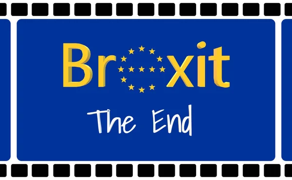 Illusztráció Mozi Keret Brexit Egyesült Királyság Közötti Végleges Kereskedelmi Megállapodás — Stock Fotó