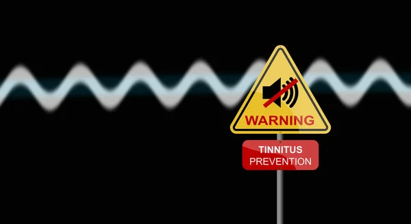 증상을 손상을 헤드폰 소음과 경고의 위험성 보호를 추천하는 웨이브 — 스톡 사진