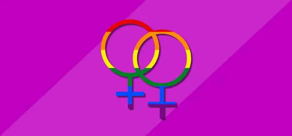 Communauté Lgbt Graphique Numérique Logo Affiche Double Signe Féminin Aux — Photo