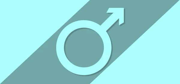 Digital Graphic Logo Poster Male Sign Illustration Symbol Circle Arrow — Stock Photo, Image