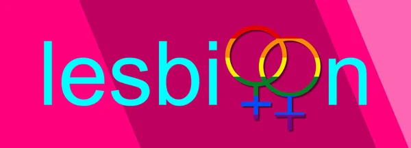 Communauté Lgbt Graphique Numérique Logo Affiche Double Signe Féminin Intégré — Photo