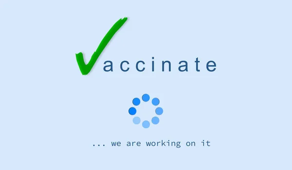 Check Mark Inserted Text Illustration Covid Vaccine Mass Vaccination Coronavirus — Stock Photo, Image