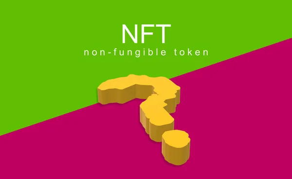 Ilustración Texto Con Signo Interrogación Qué Nft Token Fungible Archivo — Foto de Stock