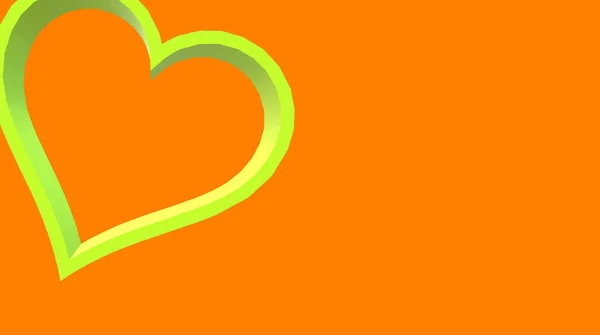 浪漫的海报Much之爱的旗帜 宽阔的心 3D例证 色彩斑斓激情的象征 感觉和感情 强大的橙色基金 为可能的设计提供空间的隔离元件 — 图库照片