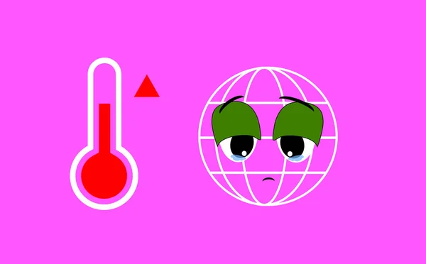 Calore Globale Striscione Riferisce Cambiamento Climatico All Aumento Delle Temperature — Foto Stock