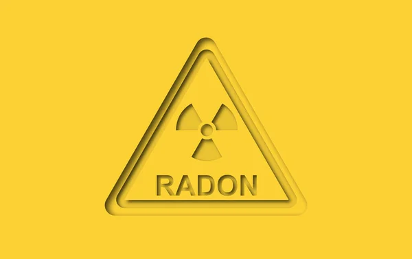 Waarschuwingssignaal Met Schaduweffect Radon Een Contaminant Die Wereldwijd Luchtkwaliteit Binnenshuis — Stockfoto