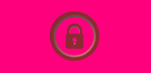 Blockade Secure Padlock Icon Lock Strong Fuchsia Tones Abstract — Φωτογραφία Αρχείου