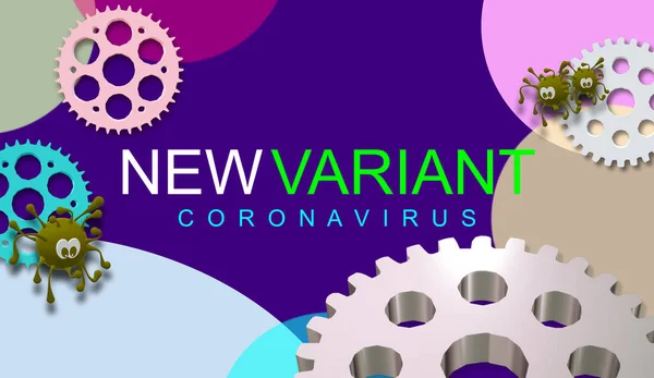 New Variants Verbindung Setzen Genetische Unterschiede Zwischen Viren Digitales Virenbild — Stockfoto