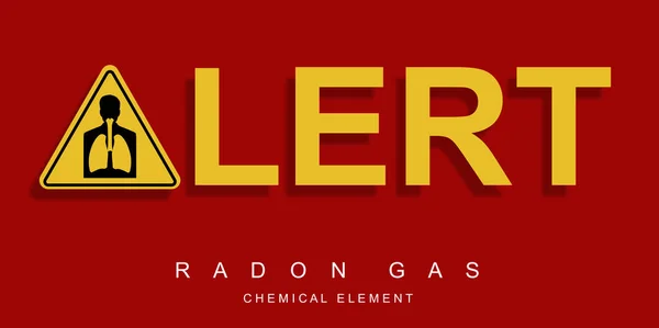 Mensagem Alerta Grave Radon Contaminante Que Afeta Qualidade Interior Todo — Fotografia de Stock
