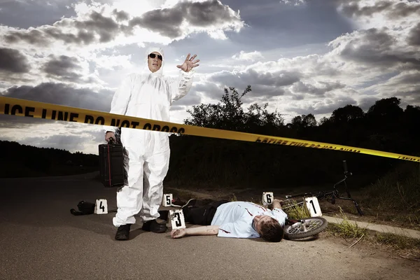 Investigation of traffic accident — Stock Photo, Image