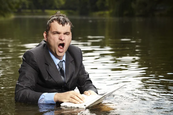 Manager deep in troubles — Stock Photo, Image