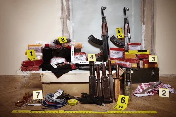 Captured contraband of bomb producers — Stock Photo, Image