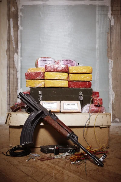 Fångade terrorism smuggelgods 20 kilo plast sprängämnen — Stockfoto