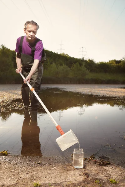 Detail Sampling Beaker Used Water Samples Collecting — Stock fotografie