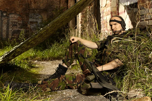 Waiting for enemy — Stock Photo, Image