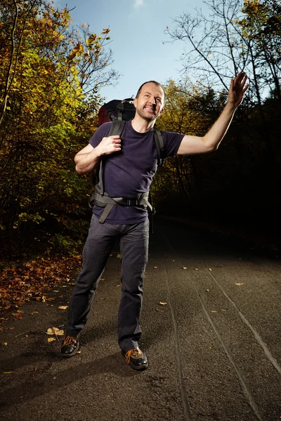 Hitch-hiking man — Stock Photo, Image