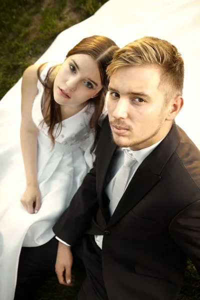 Nice couple of bride and groom — Stock Photo, Image