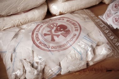 Hundred bags of drugs clipart