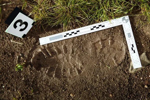 Straffrättsliga trasology - bevis av fotavtryck — Stockfoto