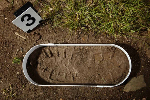 This is a footprint of criminal — Stock Photo, Image