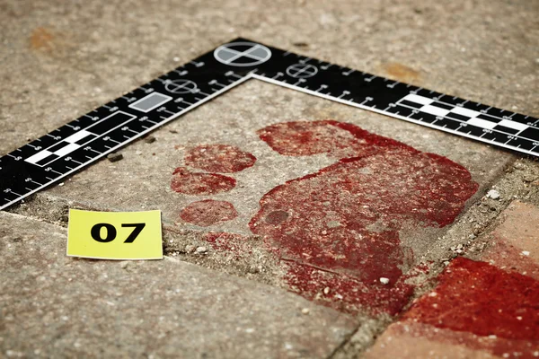 Bloody bare foot print — Stock Photo, Image