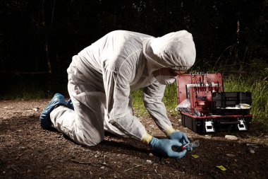Technician criminologist at work