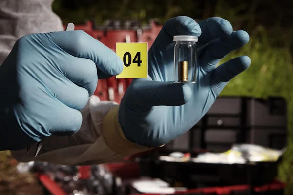 Fired cartridge on crime scene